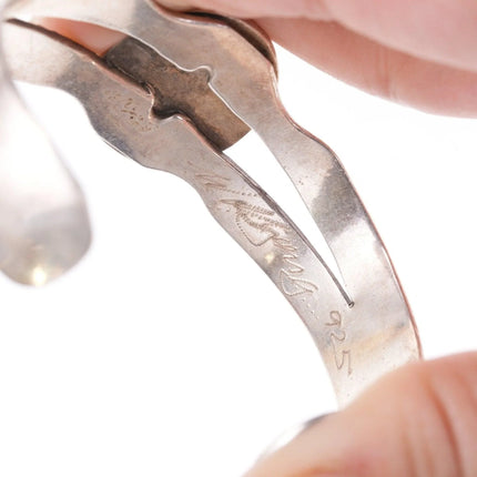 6.375" 1980's Wolfgang Southwestern Sterling silver charoite bracelet - Estate Fresh Austin