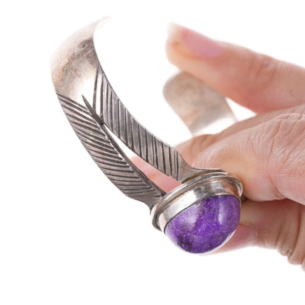 6.375" 1980's Wolfgang Southwestern Sterling silver charoite bracelet - Estate Fresh Austin