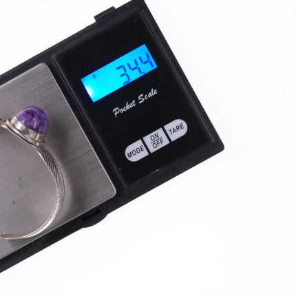 6.375" 1980's Wolfgang Southwestern Sterling silver charoite bracelet - Estate Fresh Austin