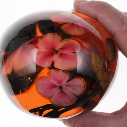 1984 David Lotton Magnum coral paperweight - Estate Fresh Austin