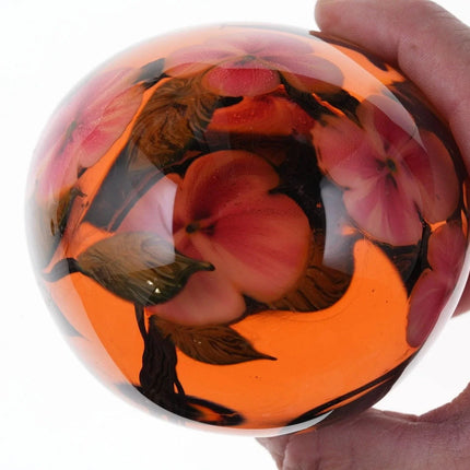 1984 David Lotton Magnum coral paperweight - Estate Fresh Austin