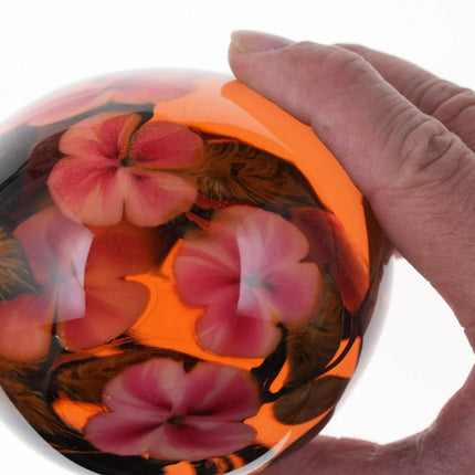 1984 David Lotton Magnum coral paperweight - Estate Fresh Austin