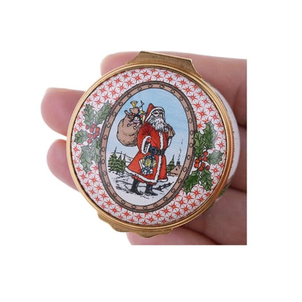 1984 Halcyon Days Christmas Enamel trinket box - Estate Fresh Austin