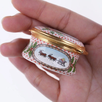 1984 Halcyon Days Christmas Enamel trinket box - Estate Fresh Austin