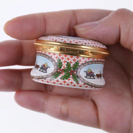 1984 Halcyon Days Christmas Enamel trinket box - Estate Fresh Austin