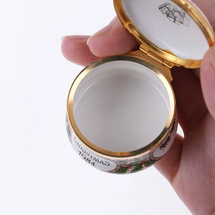 1984 Halcyon Days Christmas Enamel trinket box - Estate Fresh Austin