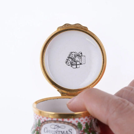 1984 Halcyon Days Christmas Enamel trinket box - Estate Fresh Austin