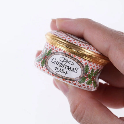 1984 Halcyon Days Christmas Enamel trinket box - Estate Fresh Austin