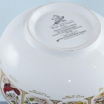 1987 Boehm Birds and flowers of the original 13 States bowl - Estate Fresh Austin