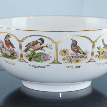 1987 Boehm Birds and flowers of the original 13 States bowl - Estate Fresh Austin