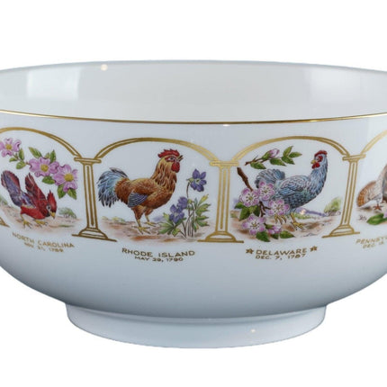 1987 Boehm Birds and flowers of the original 13 States bowl - Estate Fresh Austin