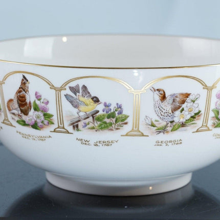 1987 Boehm Birds and flowers of the original 13 States bowl - Estate Fresh Austin