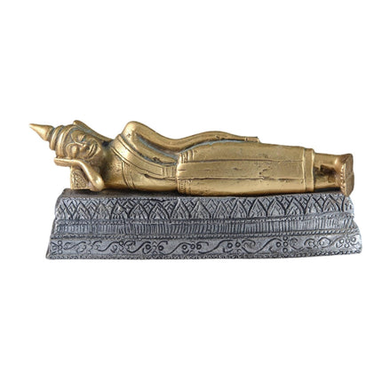 1990 MMA Miniature Gold Gilt Pewter Reclining Buddha - Estate Fresh Austin