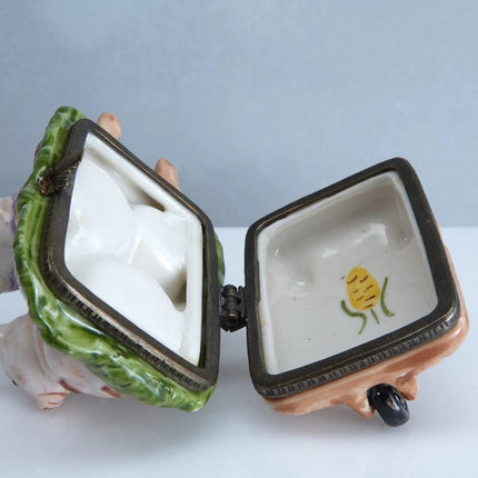 1990's Studio USA Valentines Pig Trinket Box Hand Painted - Estate Fresh Austin