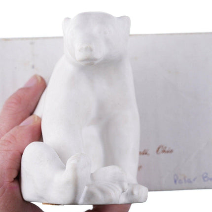 1996 "Present day Rookwood Pottery" Polar Bear paperweight in box - Estate Fresh Austin