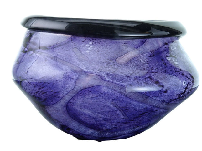 1997 Robert Eickholt Heavy Purple Abstract studio art glass vase - Estate Fresh Austin