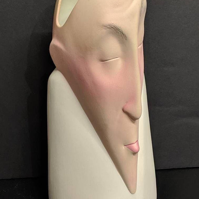 1999 14.5" Debbie Fecher Gramstad Face Vase - Estate Fresh Austin