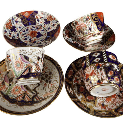 19th c British Imari Spode/Derby/Davenport Various Patterns Cups and Saucers - Estate Fresh Austin