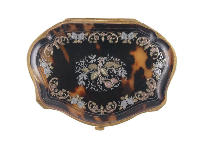 19th century gold/silver inlaid Tortoise Shell change purse - Estate Fresh Austin