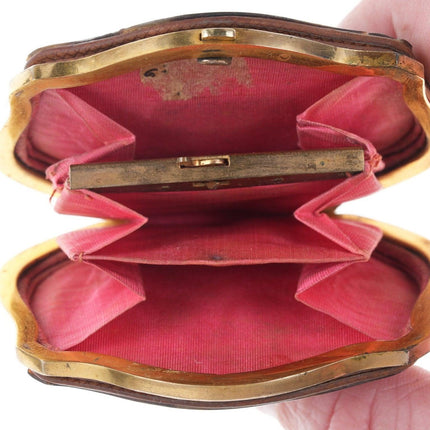 19th century gold/silver inlaid Tortoise Shell change purse - Estate Fresh Austin