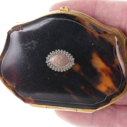 19th century gold/silver inlaid Tortoise Shell change purse - Estate Fresh Austin