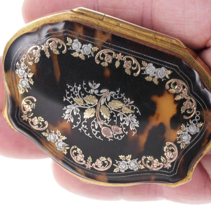 19th century gold/silver inlaid Tortoise Shell change purse - Estate Fresh Austin