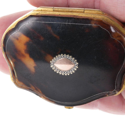 19th century gold/silver inlaid Tortoise Shell change purse - Estate Fresh Austin