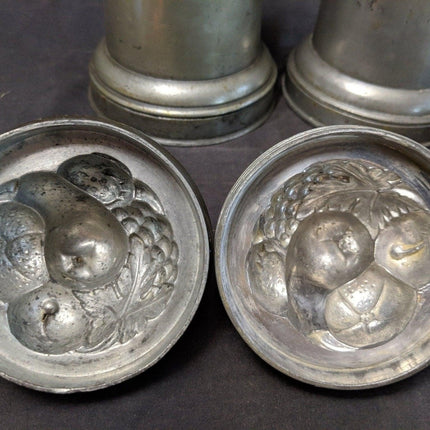 2 1868 English Pewter Ice Cream/pudding Molds embossed fruit - Estate Fresh Austin