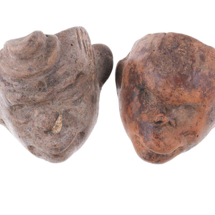 2 Antique Central American Clay Monkey Mask molds - Estate Fresh Austin