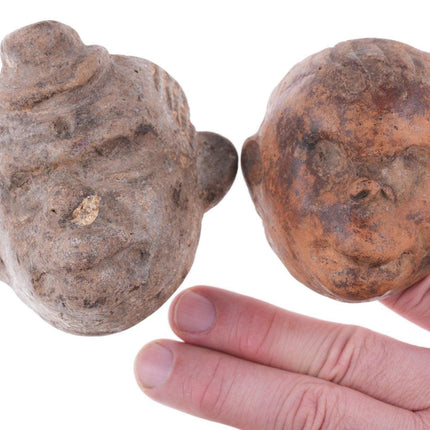 2 Antique Central American Clay Monkey Mask molds - Estate Fresh Austin