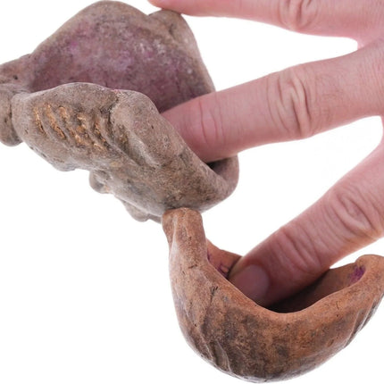 2 Antique Central American Clay Monkey Mask molds - Estate Fresh Austin