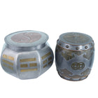 2 Antique Chinese Republic Period Pewter Mixed Metal Tea Caddies - Estate Fresh Austin