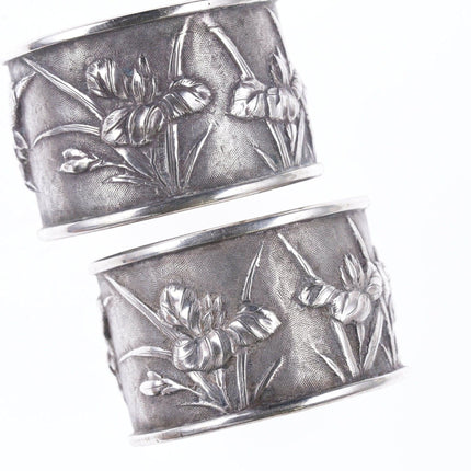 2 Antique Chinese Silver repousse napkin rings - Estate Fresh Austin