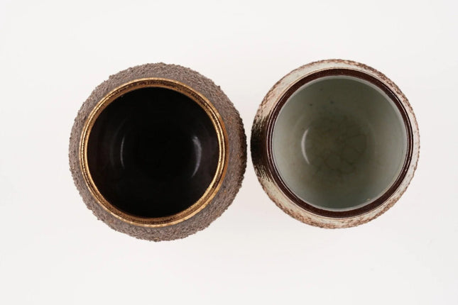 2 c1870 British Copper Lustre Match holders with rough exteriors for striking. - Estate Fresh Austin