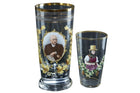 2 c1880 Bohemian Enamel Promotional spirit glasses - Estate Fresh Austin