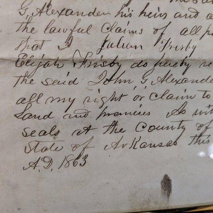 2 Civil War Era Ouachita County Arkansas Land Grant Documents 1863, 1870 stamp - Estate Fresh Austin