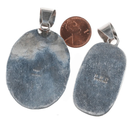 2 Large Southwestern Sterling Purpurite/Jasper Pendants - Estate Fresh Austin