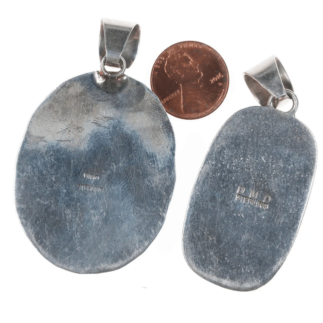 2 Large Southwestern Sterling Purpurite/Jasper Pendants - Estate Fresh Austin