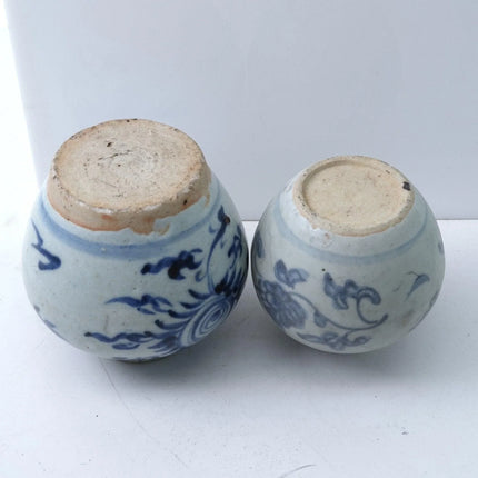 2 Ming Chinese Blue and White Jarlets - Estate Fresh Austin