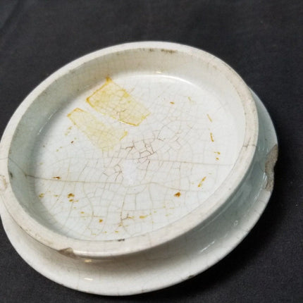 2 Staffordshire prattware Pot Lid Uncle Toby, Dr Johnson 19th century 4 3/8" - Estate Fresh Austin