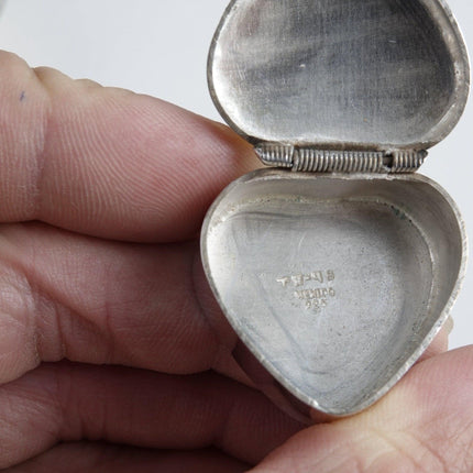 2 Sterling Trinket Boxes Heart shaped Mexican Silver Other TJA - Estate Fresh Austin