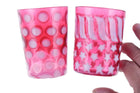 2 Vintage Fenton Cranberry opalescent tumblers - Estate Fresh Austin