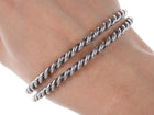 2 Vintage Southwestern Twisted rope sterling silver bangles x - Estate Fresh Austin