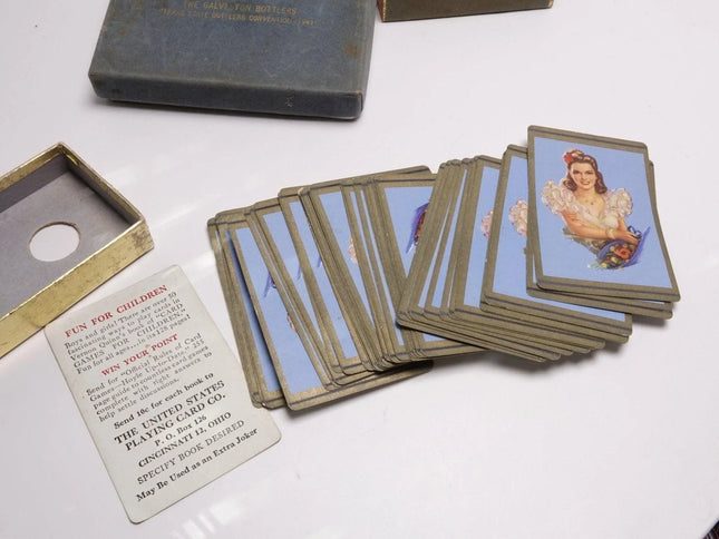 2 WW2 Era 1940's Promotional Playing Cards Galveston Texas Bottlers Convention L - Estate Fresh Austin