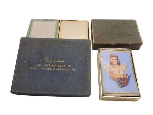2 WW2 Era 1940's Promotional Playing Cards Galveston Texas Bottlers Convention L - Estate Fresh Austin