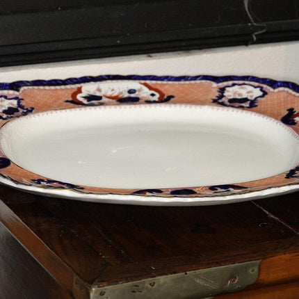 20" c1900 Booths Victoria Pattern Imari Style Platter - Estate Fresh Austin