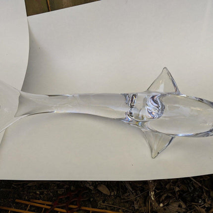 20" Daum French Crystal Dolphin Sculpture - Estate Fresh Austin