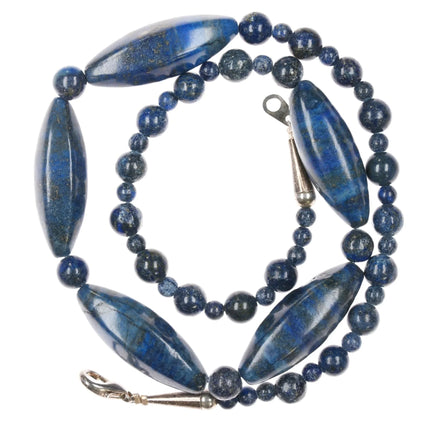 20" Southwestern sterling Lapis beaded necklace - Estate Fresh Austin
