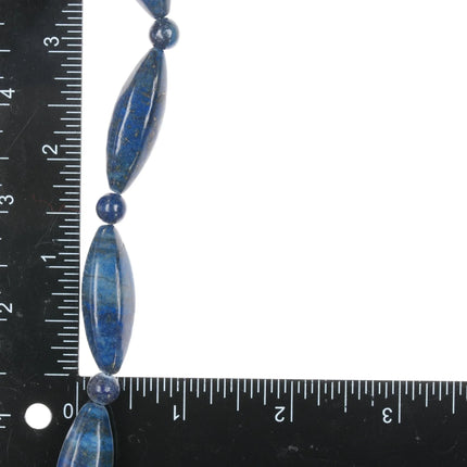20" Southwestern sterling Lapis beaded necklace - Estate Fresh Austin