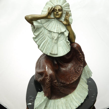 20.5" 1991 Victor Gutierrez Polychromed Bronze Sculpture Number 1 - 15 - Estate Fresh Austin